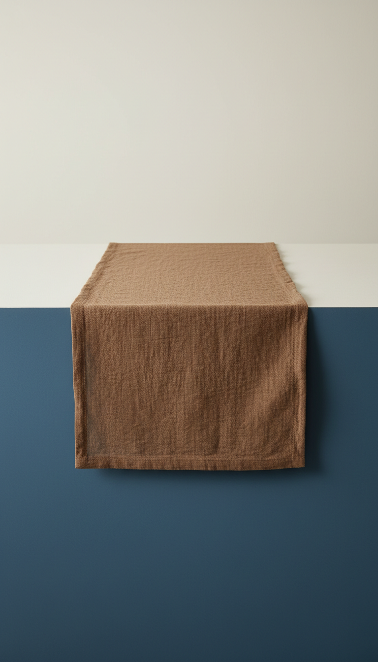 Clay Brown Cotton Table Runner